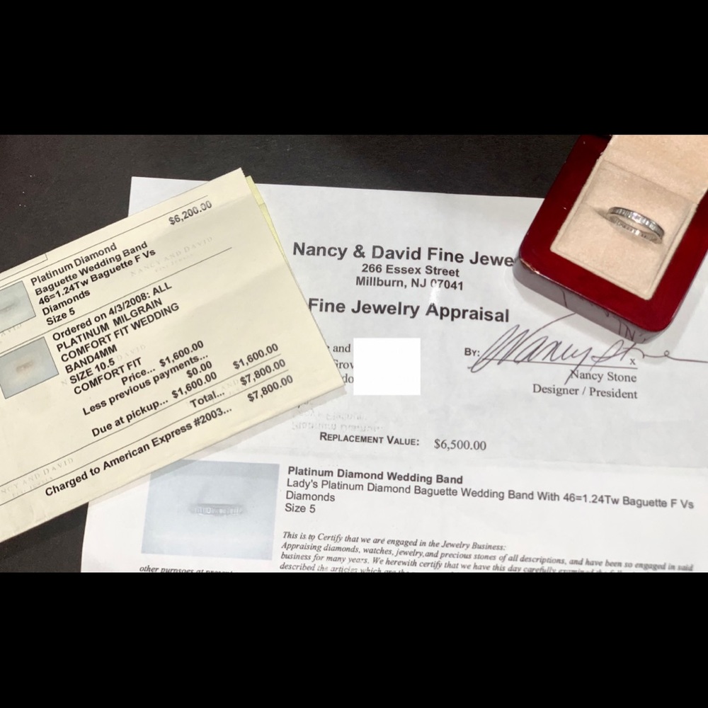 EUC Platinum Diamond Wedding Band VS1 - Picture 2 of 6